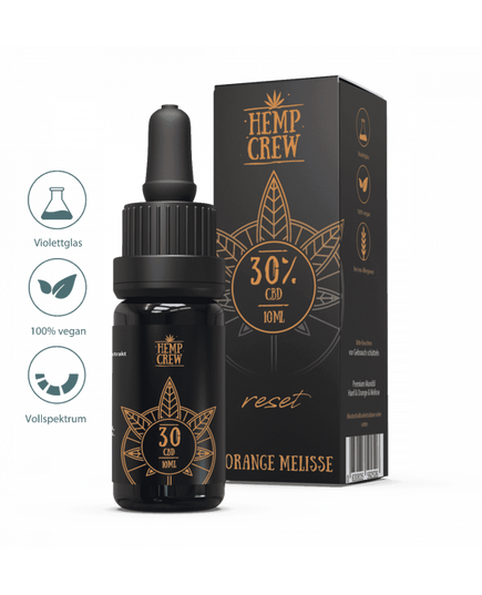 Produkt_Hemp Crew - CBD Öl 30% - 10ml (Orange-Melisse), Geschmacksrichtung: Reset-Orange-Melisse, CBD Anteil: 30, Vollspektrum: Ja__Cannadusa_Marktplatz_Kaufen